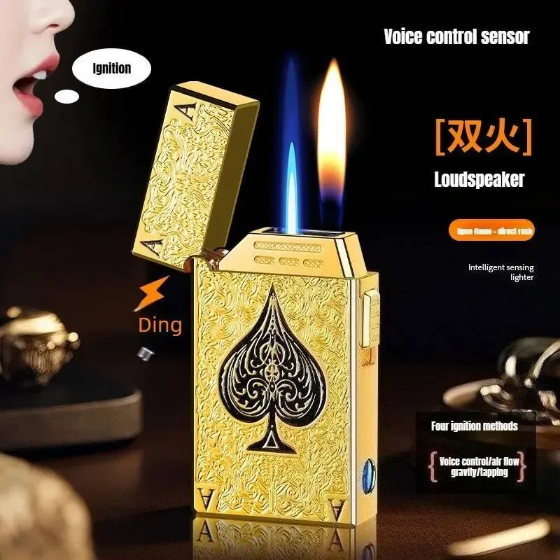 فندک سنسوری گازی شارژی دو حالته طرح آس پیک